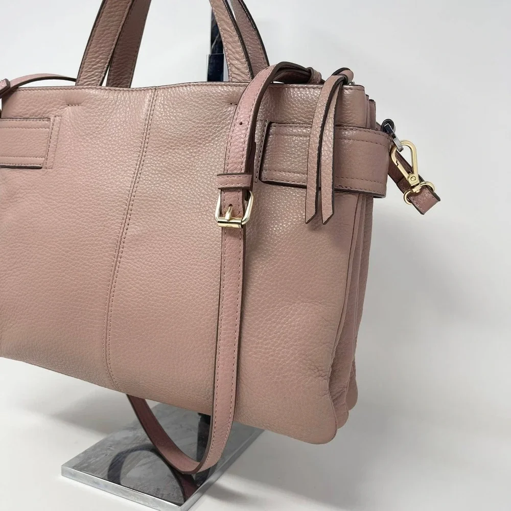 Vince Camuto Davy Accordion Top Handle Crossbody Bag Blush Pink‎ Leather READ